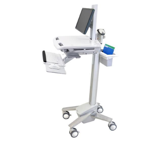 Ergotron StyleView - Carrello - per display LCD/dotazione PC - medico - plastica, Alluminio, acciaio placcato zinco - grigio, bianco, alluminio lucidato - dimensione schermo: fino a 24"